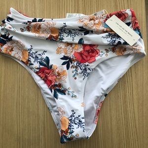NWT CupShe Floral High Rise Bikini Bottoms